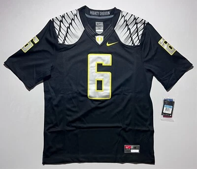 Camiseta de fútbol americano de los Ducks negra #6 cosida en camiseta limitada (mediana) - venta al por menor: $120 Foto 1 de 4