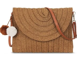 Straw hand Woven Shoulder Bag/Clutch 11x8.3in. New. - Picture 1 of 5