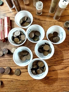 1950-58 P&D LINCOLN WHEAT CENTS 30 ROLLS 1500 COINS F+/XF AVG VF/+ NO OXIDATION - Picture 1 of 3
