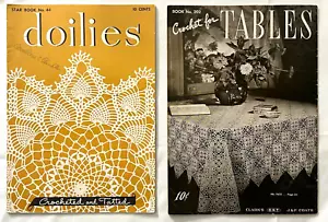 1940's Crochet for Tables Settings Patterns Books Lacy Tablecloths Doilies Mats - Picture 1 of 24