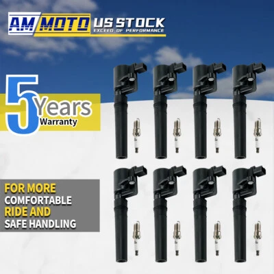 8X Ignition Coil & 8 Iridium Spark Plug For 1999-2004 Lincoln Navigator V8 UF191 — 第 1/4 张图片