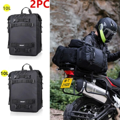 Mochila Bolso de Hombro 2PC Universal 10L Impermeable Moto Asiento Trasero Foto 1 de 4
