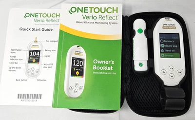 Medidor de glucosa en sangre OneTouch Verio Reflect blanco Bluetooth con estuche y manuales Foto 1 de 4