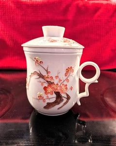 Teavana Cherry Blossom Porcelain Tea Cup W/ Infuser & Lid 3 Piece Set - Picture 1 of 6