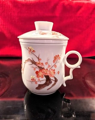 Juego de 3 tazas de té de porcelana con infusor y tapa Teavana Cherry Blossom Foto 1 de 4