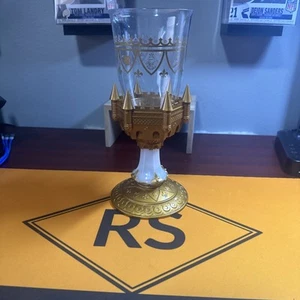 Disney Parks Beauty & The Beast Be Our Guest Light Up Goblet Cup Gold Castle - Picture 1 of 5