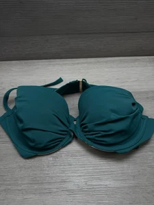 Top de bikini halter primer plano Y2K Victorias Secret azul verde azulado con aros 36C - Imagen 1 de 4