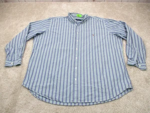Ralph Lauren Shirt Men 3XLT Tall Blue Green Striped Cotton Casual Button Up - Picture 1 of 11