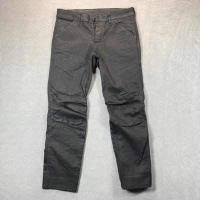 Jeans masculino G-Star cru 30x28 preto revestido 5620 3D baixo cônico elástico no joelho duplo - Imagem 1 de 4