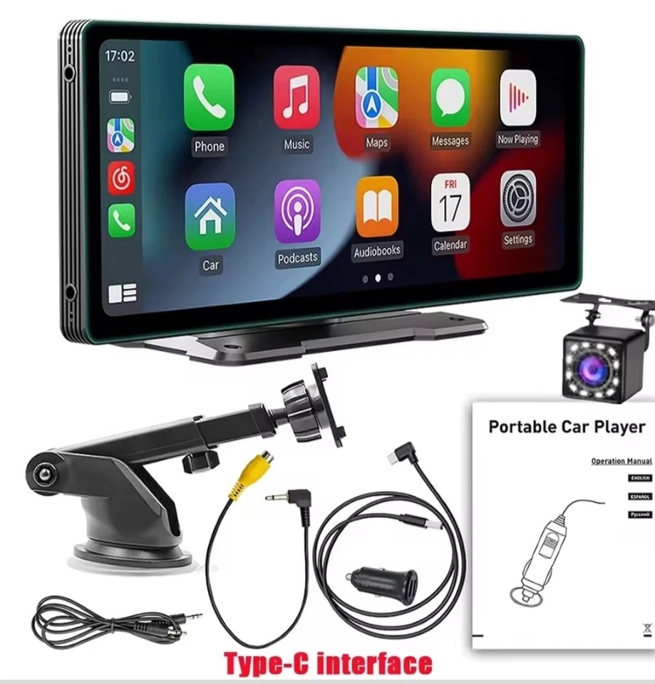 Autoradio Portatile Carplay Display per Auto, Schermo 7 Pollici IPS Touchscreen  - Immagine 1 di 4