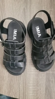 MIA Girls Black 2” Platform Open Toe Lug Grip Sole Sandal- Size 6 - Image 1 of 3