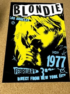 Póster de concierto de cartulina de Blondie 1977 en Los Ángeles, California 12x18 - Imagen 1 de 1