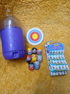 Lot Of 8 Moose Toys 2017 Series Mighty Beanz + Purple Case/Holder - Picture 1 of 3