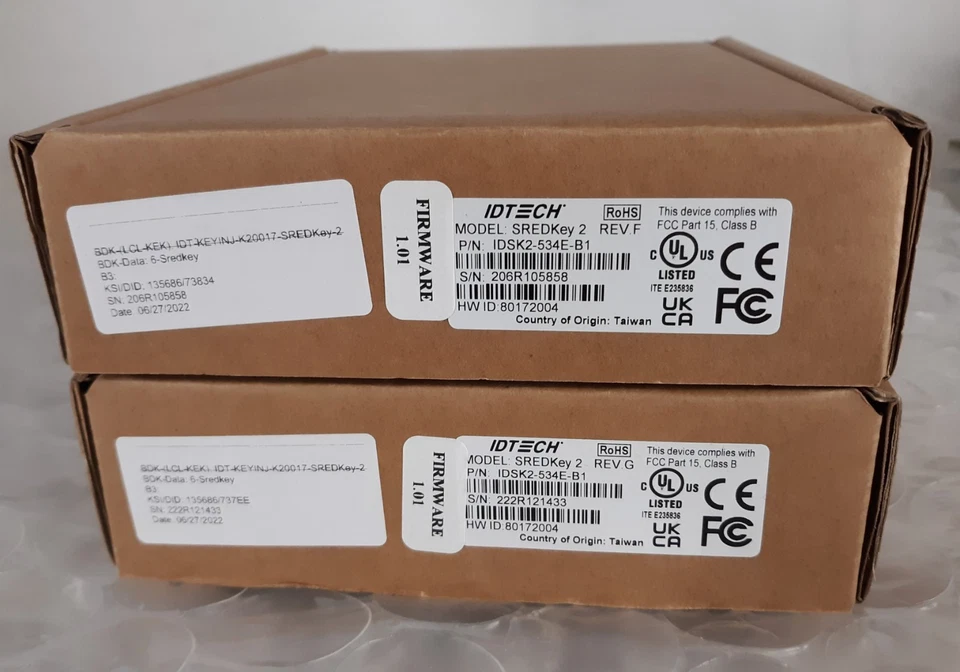 Pair of IDTECH SREDKEY2 IDSK-534E-B1 USB 10-Key KeyPad w/ Magstripe NEW *SEALED* - Image 1 of 2