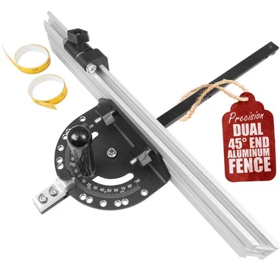 Medidor inglete de precisión con cerca ingleteadora de aluminio con extremos en ángulo de 45 grados para M Foto 1 de 4