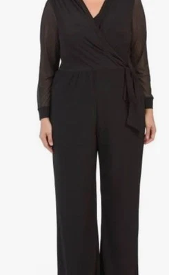 Mono negro elegante manga larga estilo envolvente sintético Tiana B talla 2X Foto 1 de 4