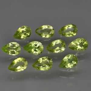 Ovalado 6x4 mm. ¡Color encantador! Peridoto verde natural Pakistán 10 piezas/4,25 quilates - Imagen 1 de 6
