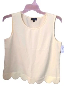 The Limited Shirt Pastel Yellow Tank Top Medium Scalloped Bottom New - Picture 1 of 7