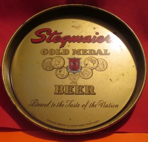 Vintage Stegmaier's Gold Medal Beer Metal Serving Bar Tray Man Cave 12 INCH - Picture 1 of 3
