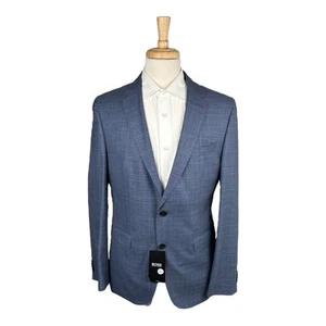 Hugo Boss Blue Check Novan6/Ben2 Guabello Wool Suit Size 42R 36x33 NWT - Picture 1 of 11