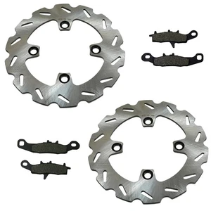 Ambos rotores de freno de onda delantera y pastillas de freno para Kawasaki Prairie 650 4x4 2002-2003 - Imagen 1 de 1