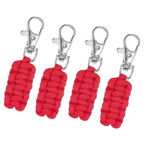 4 Stück Paracord Zipper Pulls, Paracord Schlüsselband Schlüsselanhänger, rot - Bild 1 von 7