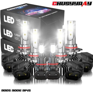 FIT Chevy Silverado 1500 2500 HD 2003-2006 LED Headlights+Fog Lights Bulbs - Picture 1 of 13