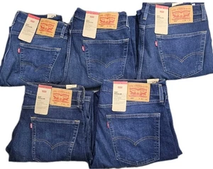 Levis 505 dunkelblaue Herrenjeans gerades Bein Reißverschluss alle Größen - Bild 1 von 10