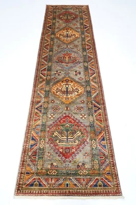 Alfombra de corredor gris oriental de pasillo de 10 pies alfombra de lana... - Imagen 1 de 4