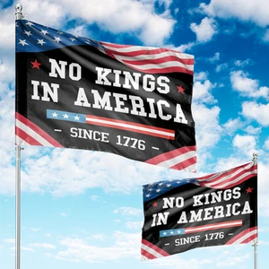 Bandera Casa No Kings in America - Bandera Jardín Patriótico Doble Cara Patio - Imagen 1 de 6