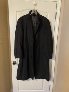 Pronto Moda Men’s 'HARVARD’ Cashmere Long Top Over Coat 46 L Charcoal Gray - Picture 1 of 11