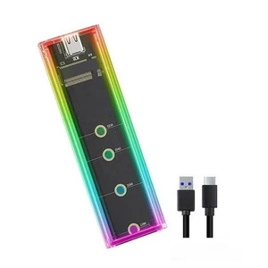Boîtier SSD RGB M.2 NVMe SATA 10 Gbit/S Dual Protocol NVME/NGFF disques durs6184 - Photo 1/8