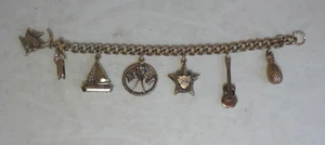 Vintage Gold Tone Hawaii Charm Bracelet - Picture 1 of 5