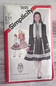 Vtg Simplicity 5625 Gunne Sax Girl's Skirt Blouse Quilted Jacket Sz 14 Uncut B94 - Picture 1 of 1