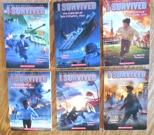 Lot of 6 Scholastic "I Survived" Books:  Nazi Invasion*Titanic*Pearl Harbor* - Picture 1 of 3