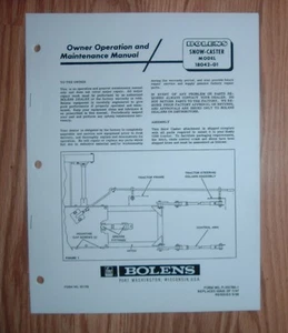 BOLENS 18042-01 SNOW CASTER ATTACHMENT OPERATOR MANUAL/ PARTS LIST - Picture 1 of 1