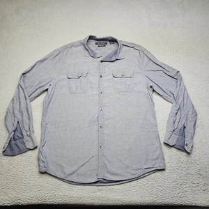 Axist Shirt Mens Large Slim Fit Gray Long Sleeve Button Down Collared - Picture 1 of 15