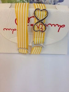 bracciale donna ragazza in tessuto con cuore e infinito mymommy giallo - Foto 1 di 1