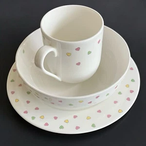 Vera Wang Wedgwood Baby Girl Heart Dishes Plate Bowl Mug Set of 3 Pieces China - Picture 1 of 13