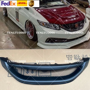 Front Hood Grille Grill Kit For 2013 2014 2015 9.5 Honda Civic Sedan Matte Black - Picture 1 of 3