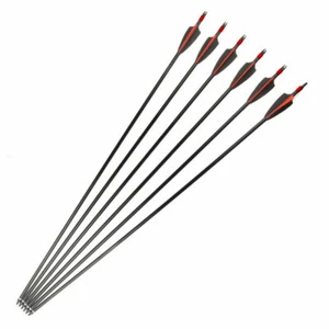 6Pcs 30" 7.8mm Mixed Carbon Shaft Archery Arrows Spine500 Vane OD Hunting Target - Picture 1 of 5