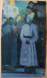 Ukrainian Soviet Oil Painting cubism postimpressionism historical figure Cossack - Picture 1 of 3