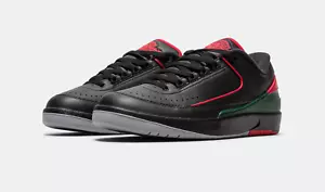 Nike Air Jordan 2 Low 'Origins' - Black/Fire Red-Fir SIZE US 7 NEW W/ BOX - Picture 1 of 3