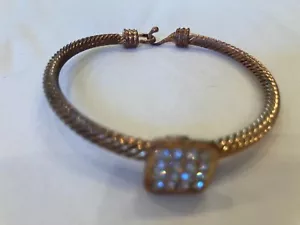 Mesh Kupfer Armband - quadratischer Strass Fokus - Haken - Bild 1 von 2