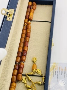 Unique GERMAN Baltic Amber Rosary (NATURAL) 45gr. 35 Beads كهرب الماني حر - Bild 1 von 23