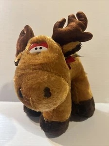 Dan Dee Collector’s Choice LTD Large 11” Big Footed Brown Moose W/ Red/Green Bow - Picture 1 of 17