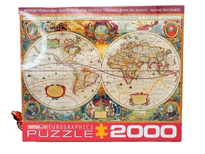 Eurographics 2000 Piece Antique World Map Puzzle 1997 New - Picture 1 of 8
