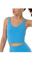 CRZ YOGA Womens Square Neck Longline Sports Bra Workout Crop Top Sz XL - Picture 1 of 6