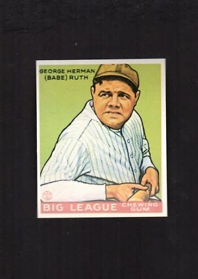 BABE RUTH, Yankees ~ 1933 Goudey Big League REIMPRESIÓN R319 Renata Galasso PROMOCIÓN c Foto 1 de 2