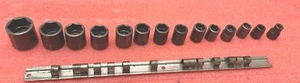SNAP-ON IMFM 3/8" 6-POINT SHALLOW IMPACT SOCKET SET (14 PIECES) - Picture 1 of 7